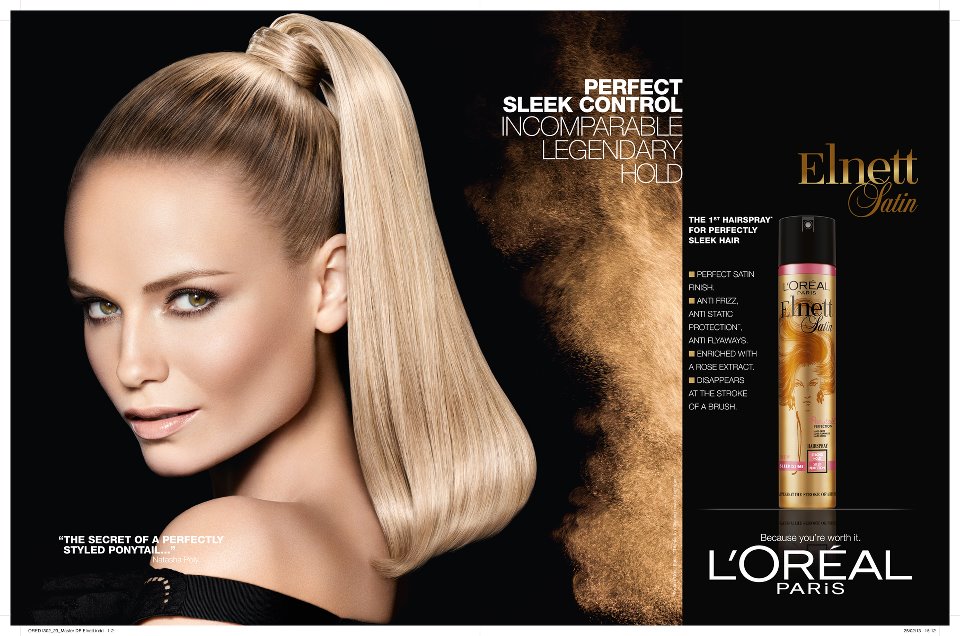 natasha poly l'oreal elnett satin