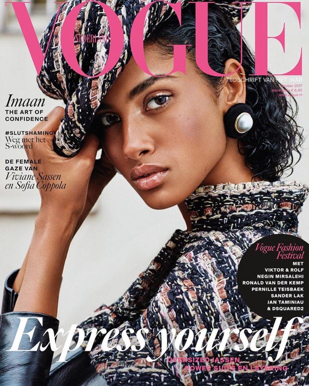 Imaan Hammam is the Cover Girl of Vogue Netherlands October 2017 Issue