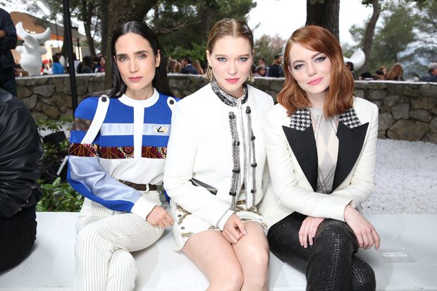 Sophie Turner, Jennifer Connelly and Emma Stone pose for Louis Vuitton