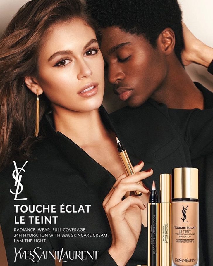 Kaia Gerber & Alton Mason Star in YSL Touche Eclat le Teint Campaign