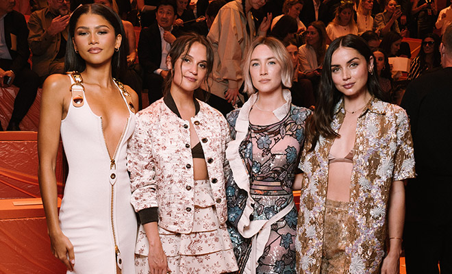 Pretty Alicia Vikander In A White Mini Dress At The Louis Vuitton Paris  Fashion Week Show 2021