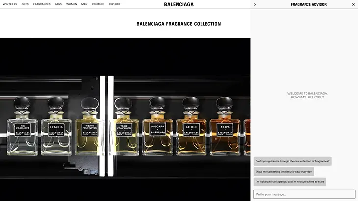 Balenciaga AI Fragrance Advisor