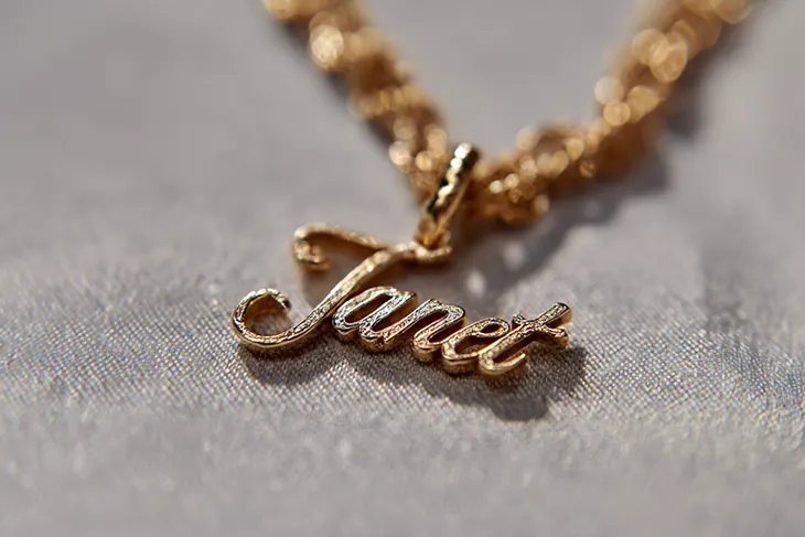 Gold letter necklace